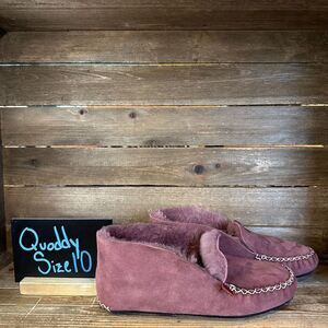 New Womens Quoddy‎ Cuddle ESQ Purple Sheepskin Ankle Boots Slippers Moccasins 10